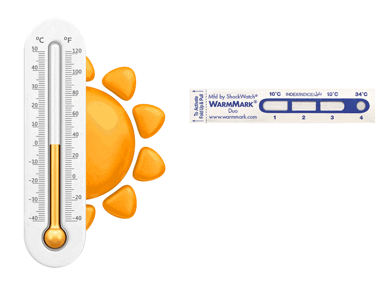 Indicateur de température avec durée exposition WarmMark Duo