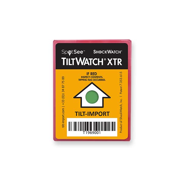 Indicateur de renversement Colis Palettes LOT DE 100 TILTWATCH XTR Shockwatch 
