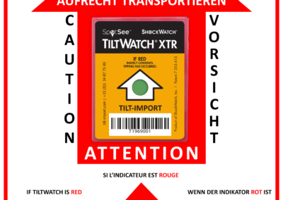 Etiquette de positionnement et indicateur de renversement TiltWatch XTR