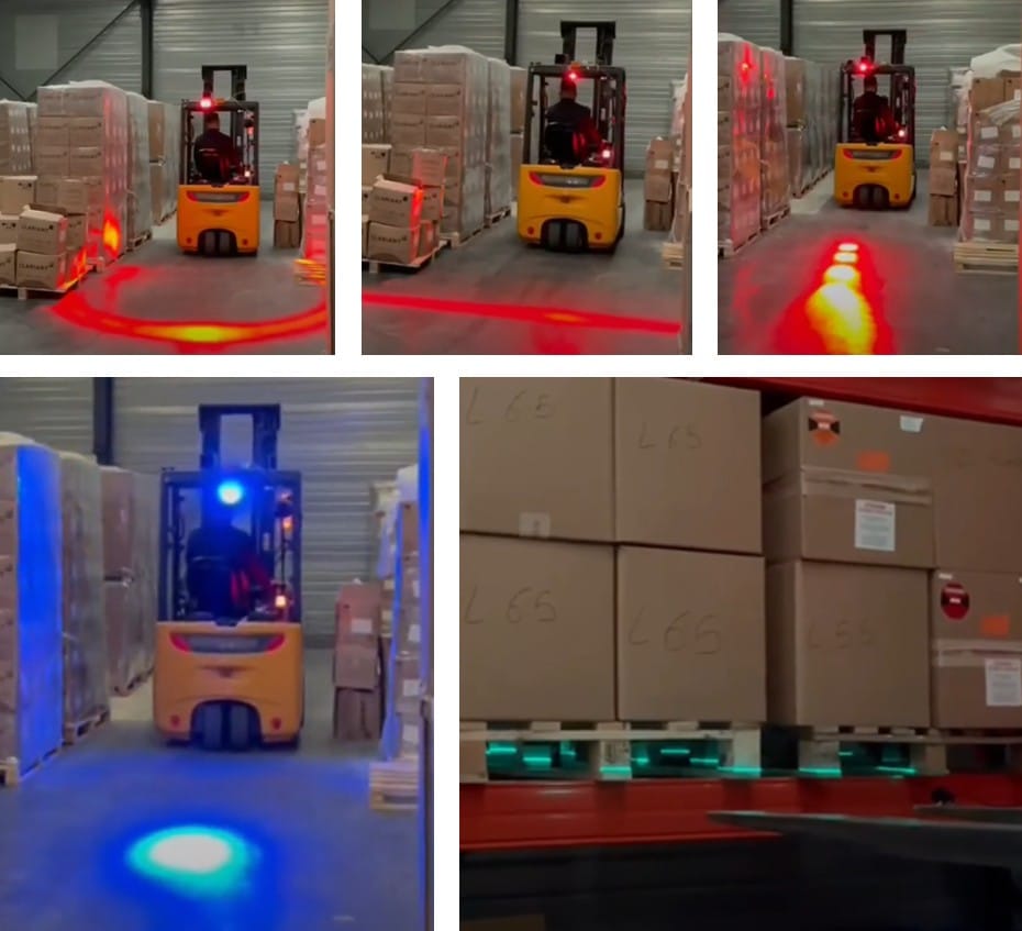 Signalisation lumineuse autour du chariot