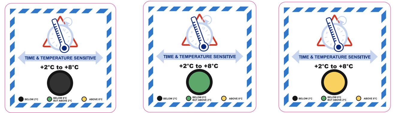 Etiquette IATA avec indicateur de températures