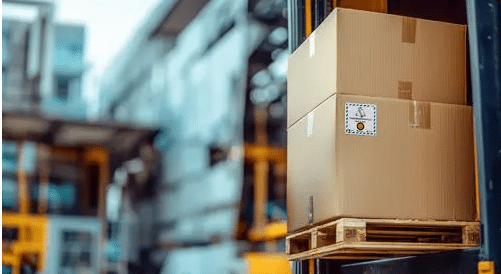 Etiquette IATA sur carton avec indicateur de température