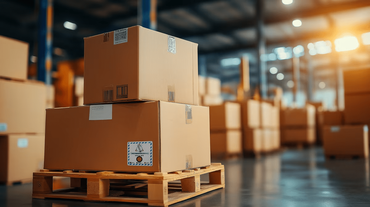 Etiquette IATA sur carton pour transport aérien